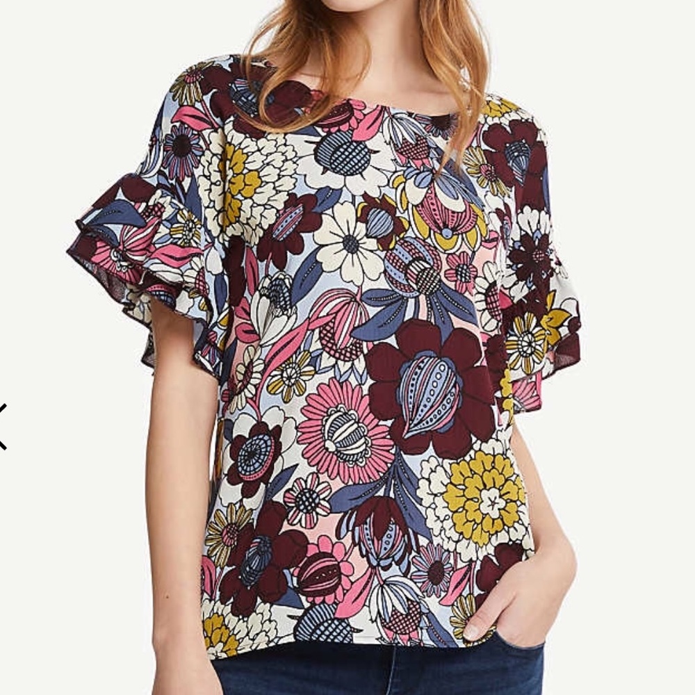 Floral Ann Taylor Factory Blouse NWT